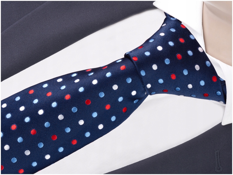 POSZETKA + KRAWAT Żakard Wypustka MIKROFIBRA K125 Model Klasyczny krój