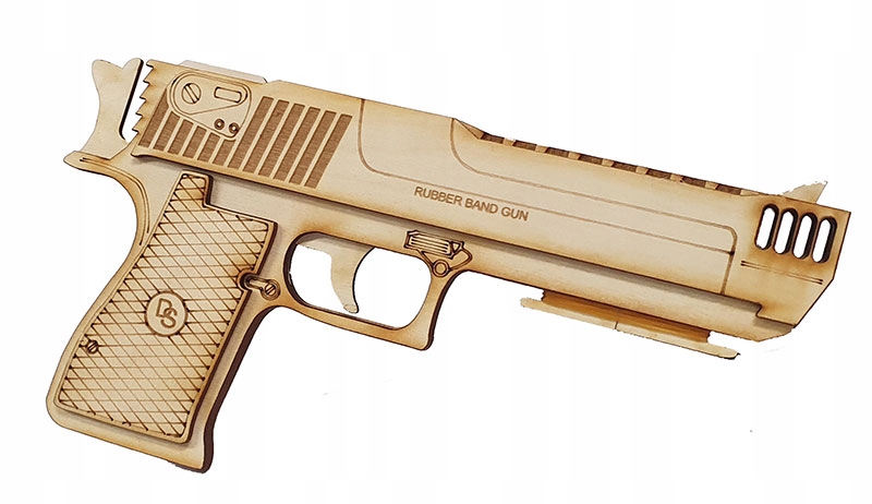 PISTOLET NA GUMKI RECEPTURKI DREWNIANY DO ZABAWY Kod producenta 1038