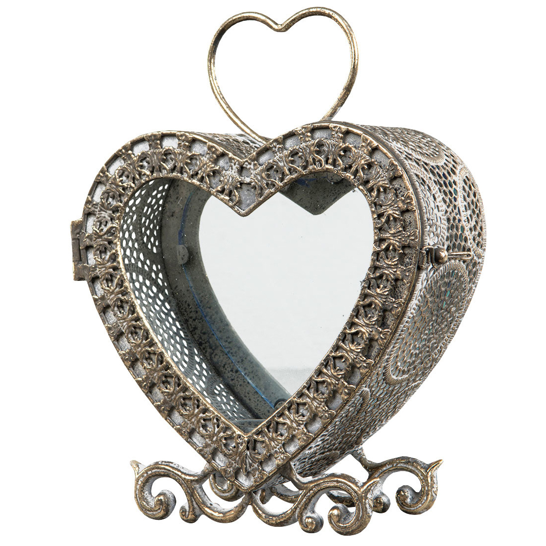 Svícen Ve Tvaru Srdce retro Staré Zlato do obývacího pokoje ložnice výška 26 cm