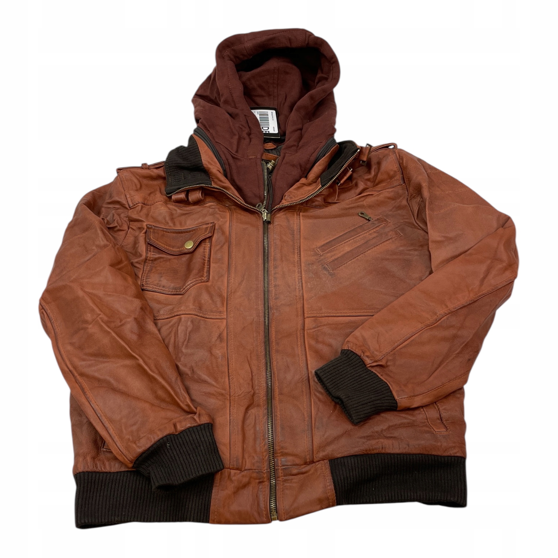 Dámská kožená bunda Real Leather černá velikost M s odnímatelnou kapucí