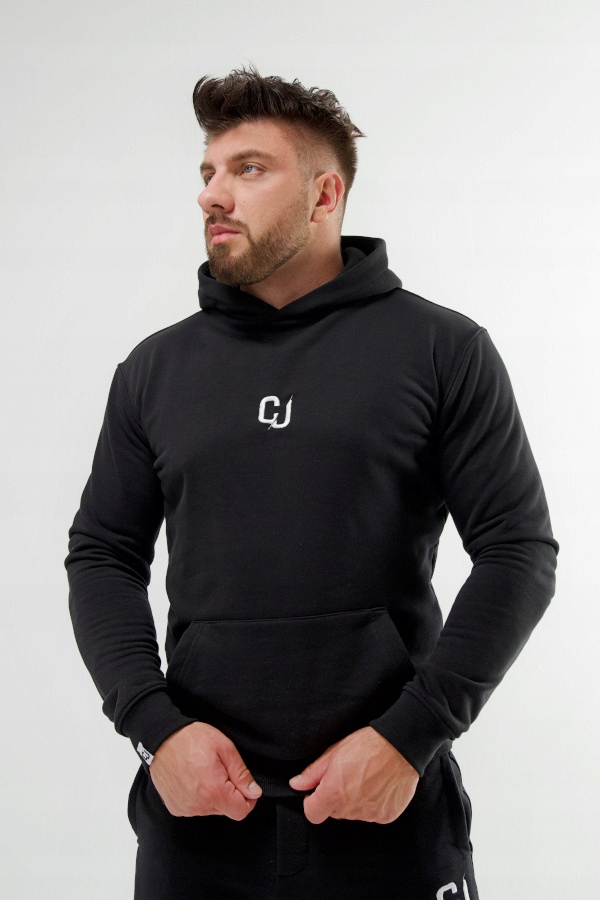 Pánská mikina kapuce Cj Wear černá bavlna bílá výšivka velikost XXL Pro Páry