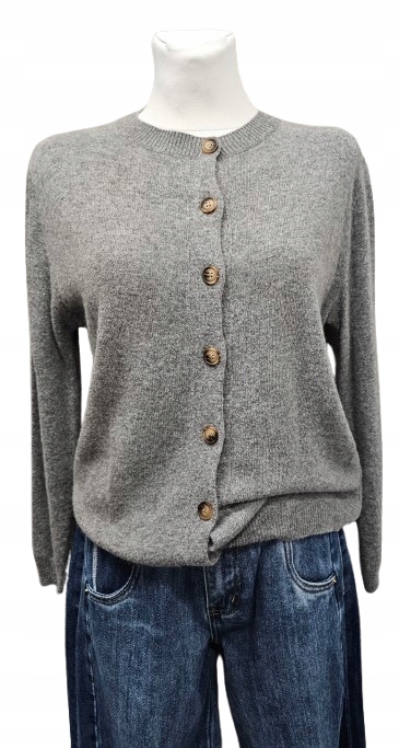 Klasický Kardigan S Kašmírem Cashmere Blend S Knoflíky, šedý Italia
