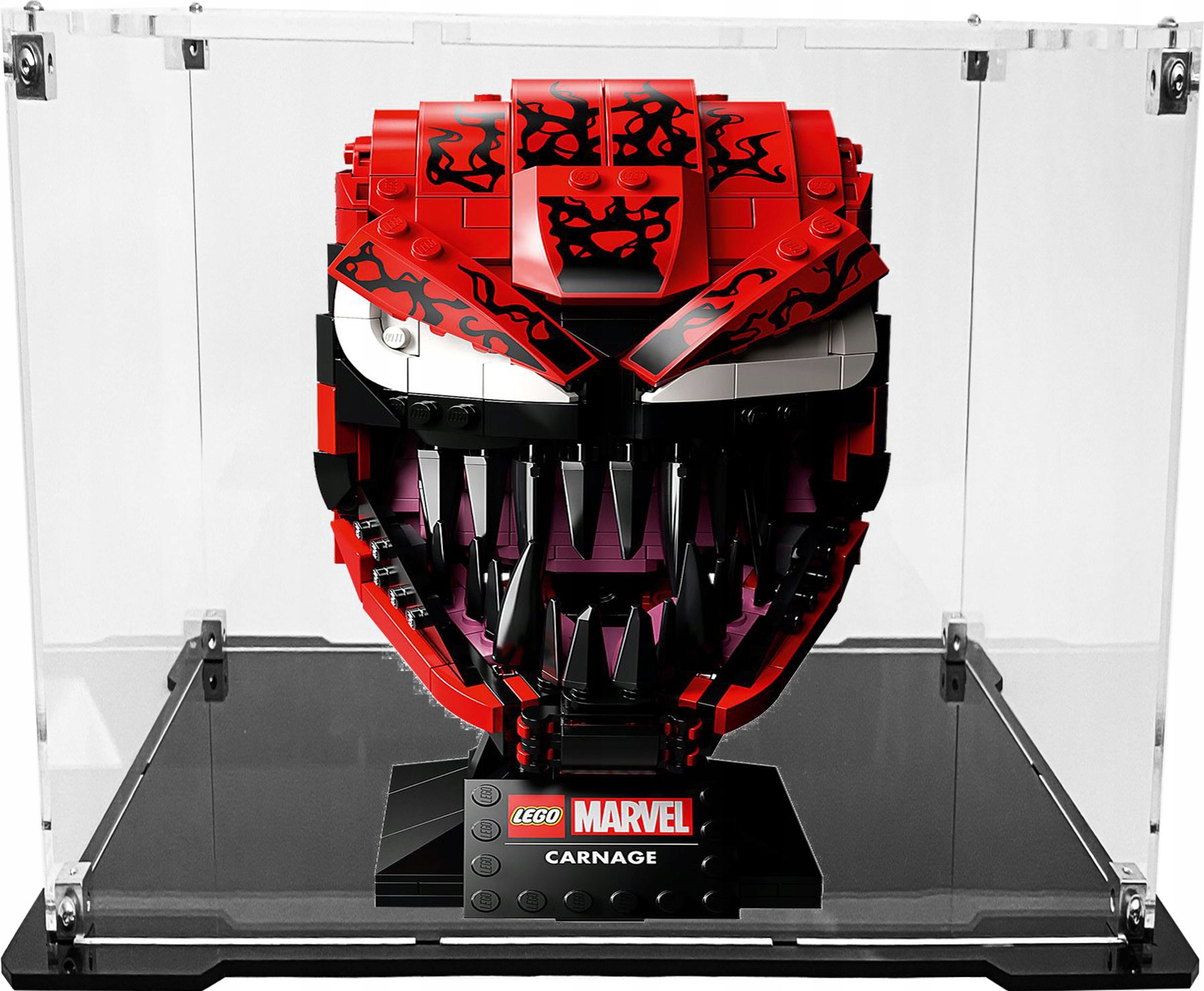 Vitrína s černou základnou pro sadu Lego 76199 Marvel Heroes Carnage