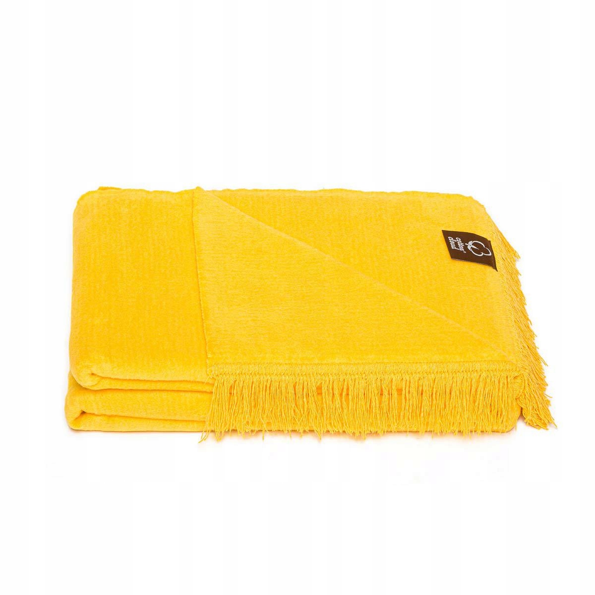 Bavlněná akrylová deka 150x200 žlutá citronová přehoz pled