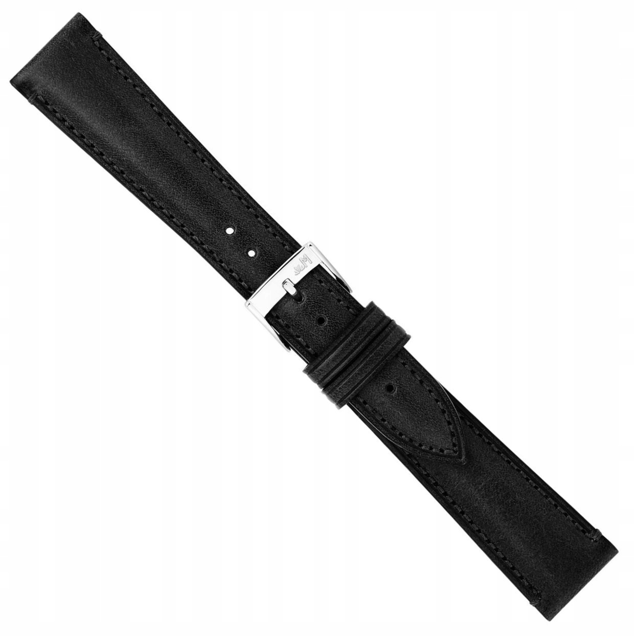 Černý Italský Kožený Elegantní Řemínek Na Hodinky Morellato 22 mm X6122
