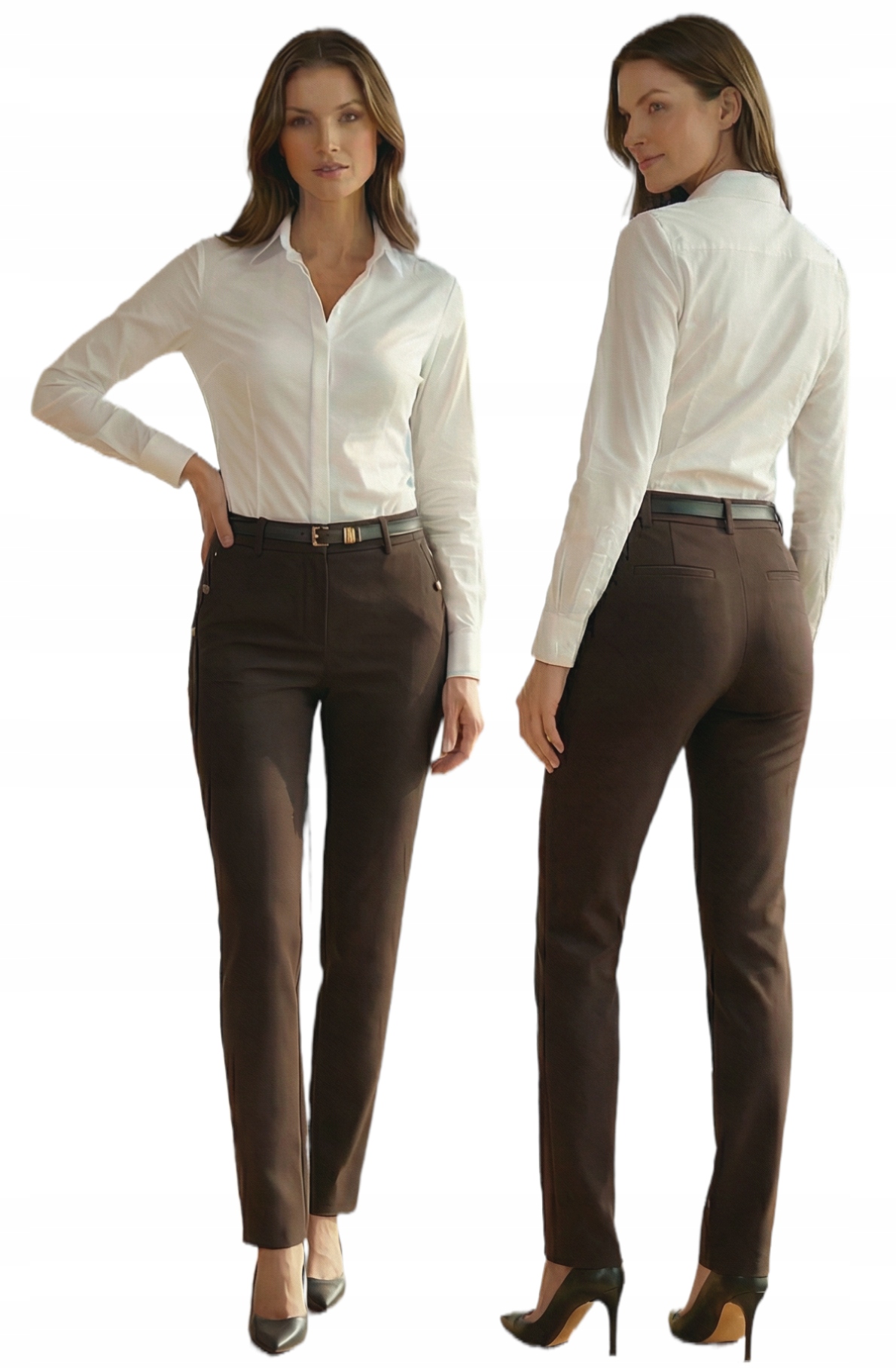 Elegantní Dámské Freesia Obchodní Kalhoty S Dlouhými Doutníčky S Páskem