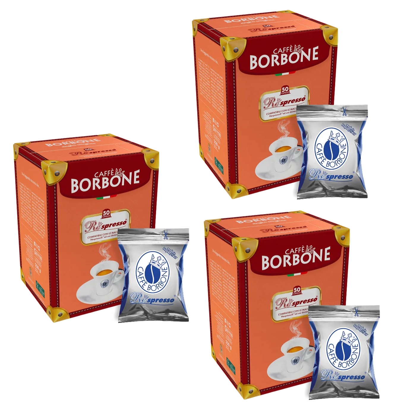 Levně Kapsle pro Nespresso Borbone Respresso Blue Blend 3 x 50 (150 Ks)