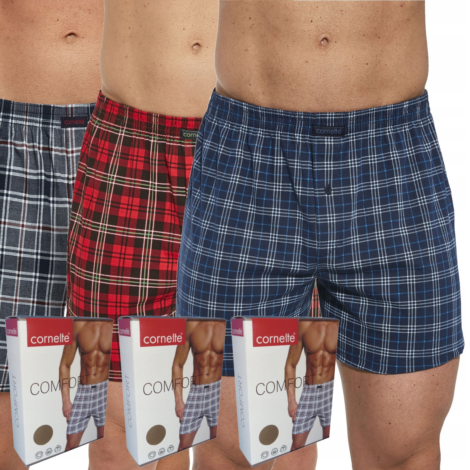 

Cornette bokserki Comfort luźne szorty 3 pak 3 szt