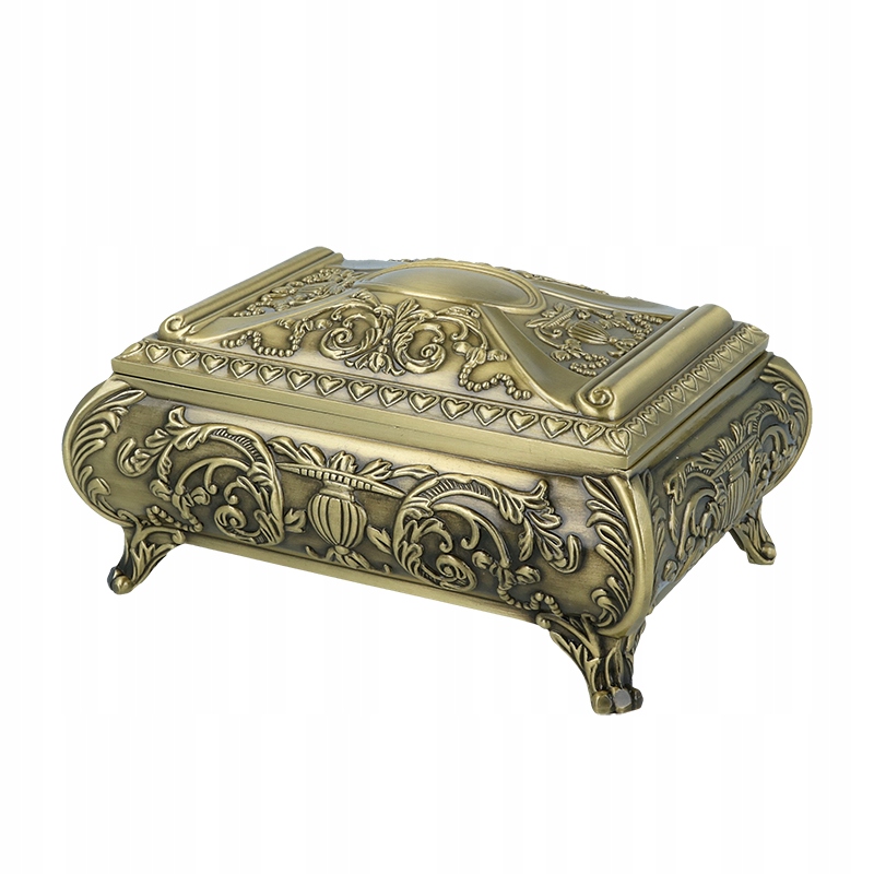 Zlatá krabička na šperky krabička zlatá retro Gravírování Bonus