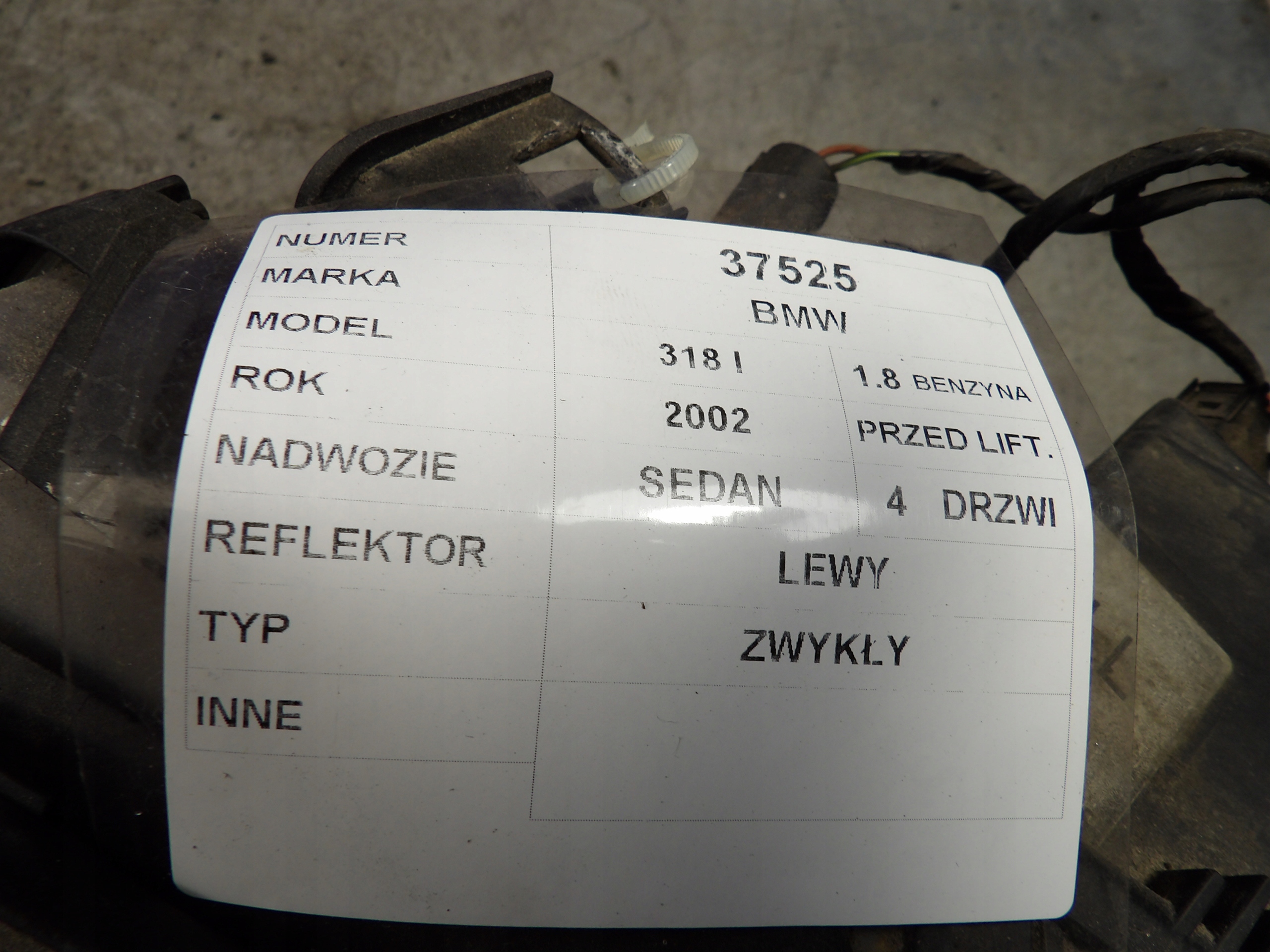 BMW 318i E46 light front left 63.12-6910955