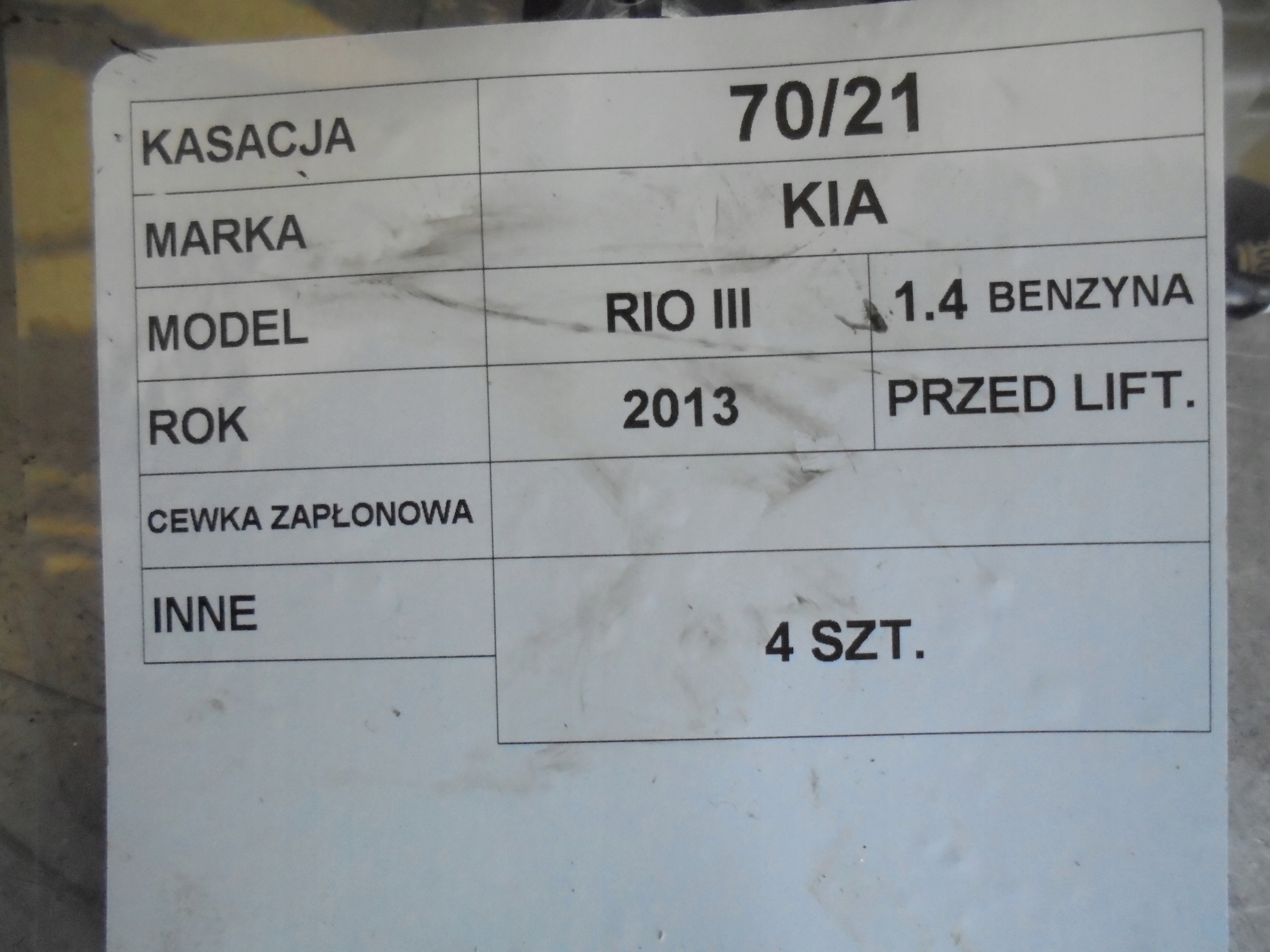 coil ignition KIA RIO III 1.4 16V 27350-2B00