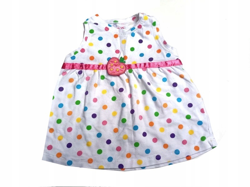 5-10-15 tunika topik kolorowe groszki truskawka 68