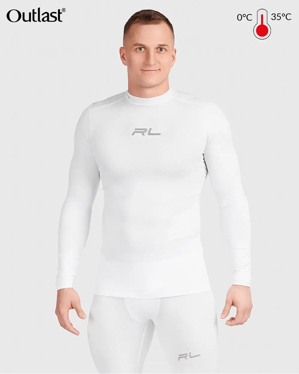 Tričko Outlast Rl pánske Termická mikina s dlhým rukávom Termoaktívne spodné prádlo Biela