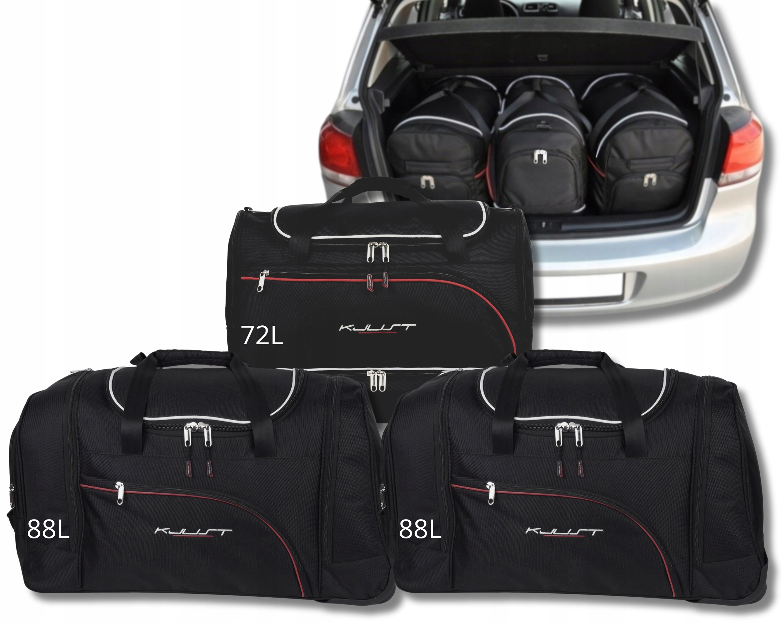 Sada kompletov tašiek Kjust do batožinového priestoru Vw Golf Hatchback 2008-2012 3 ks