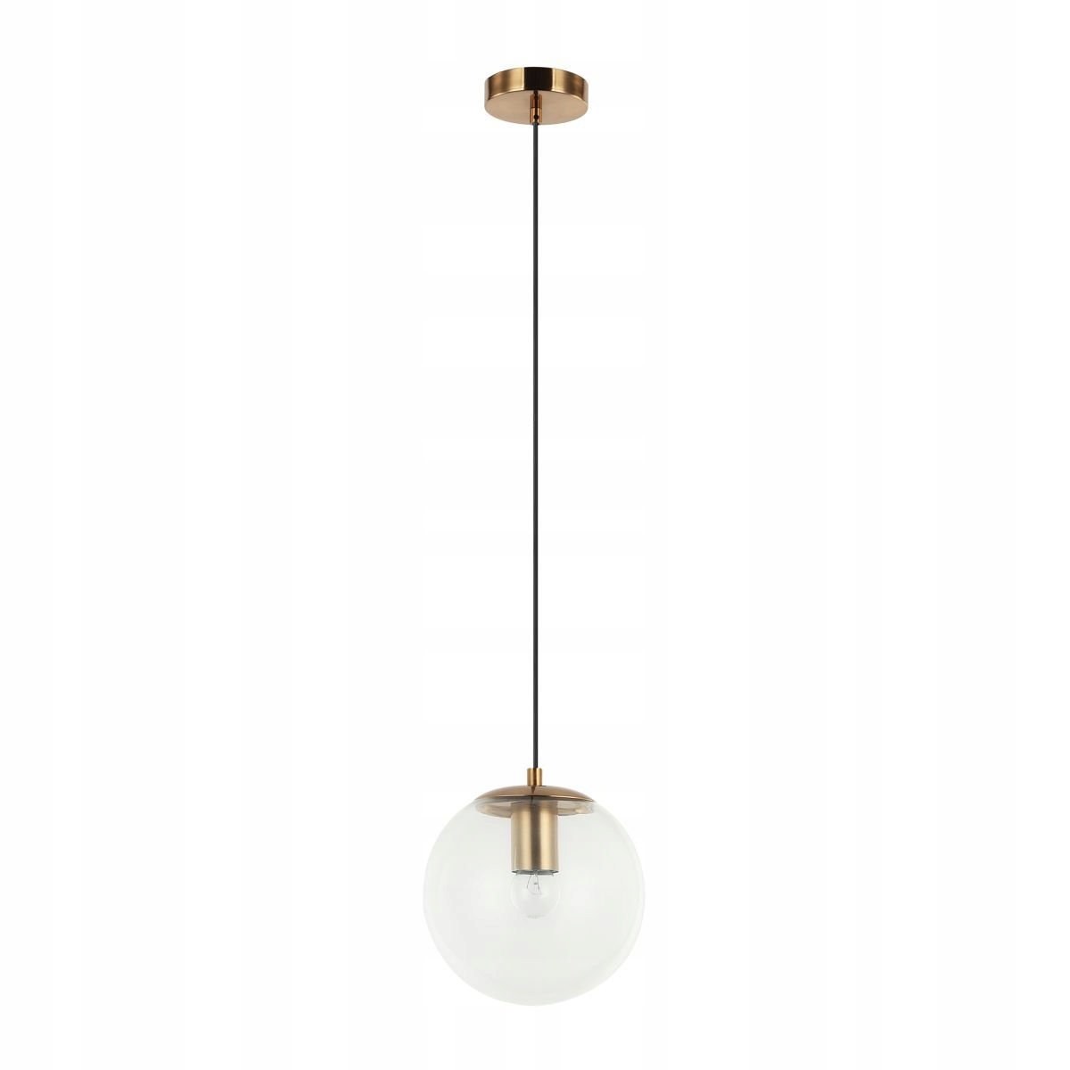 Závěsná lampa Sarpo Italux E27 mosazné kulaté stínítko, moderní styl