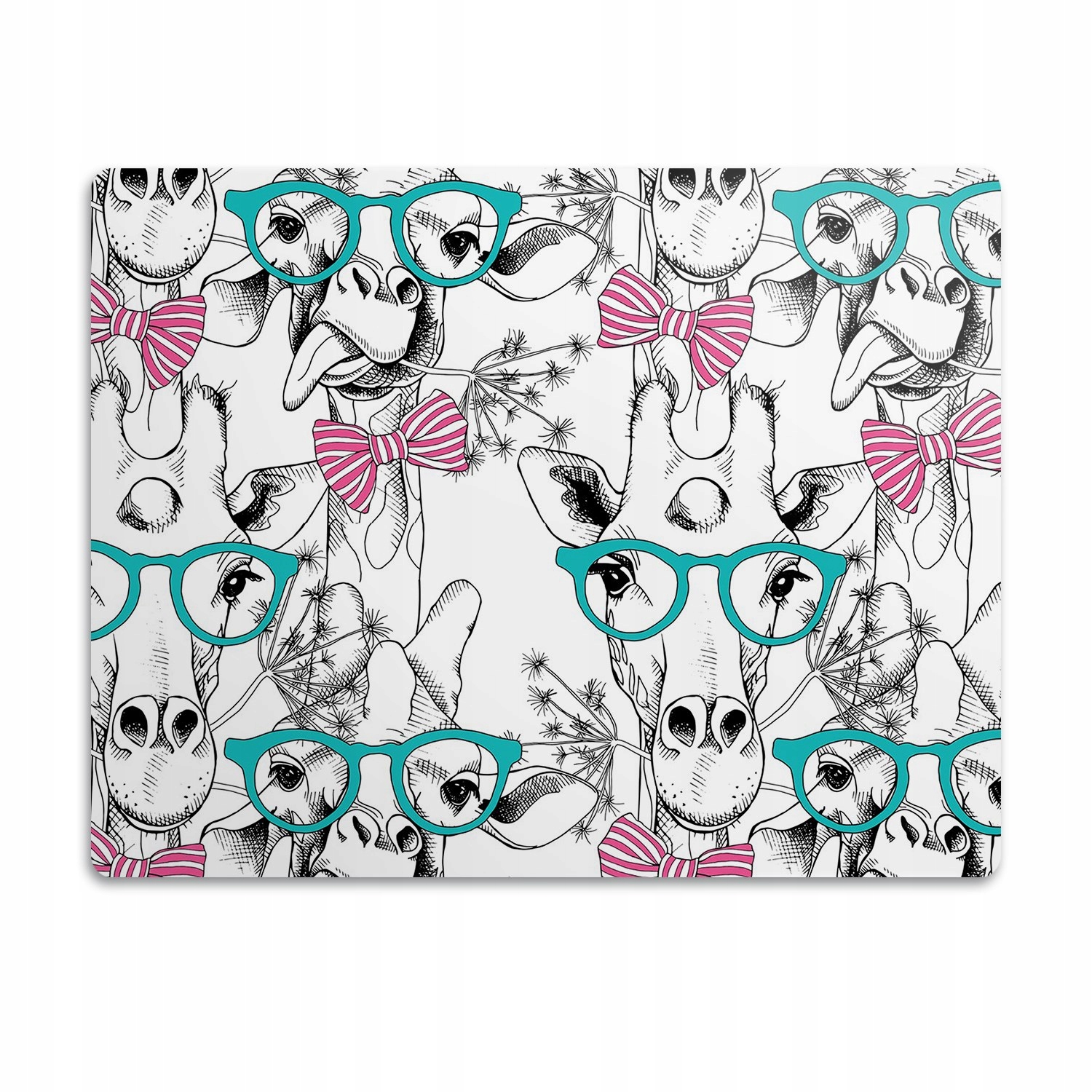 Levně Podložka pro psa pod misku Žirafa brýle 90x60 cm