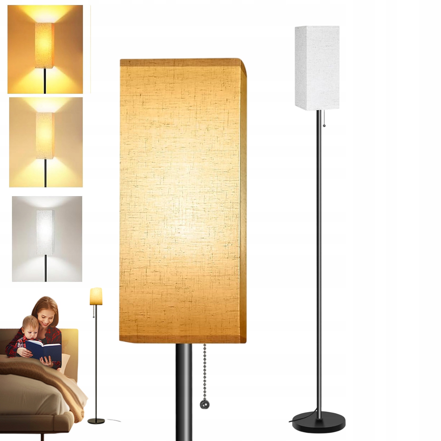 Moderní Podlahová Stojací Lampa Stínidlo Obývací Pokoj Ložnice Pokoj E27 10W