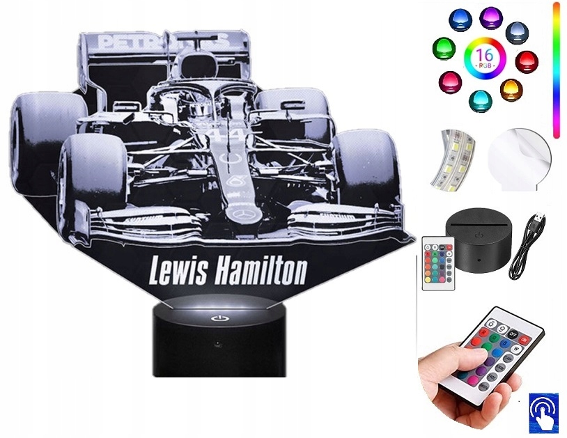 Lampka Nocna Formuła F1 Hamilton 16 LED PLEXIDO