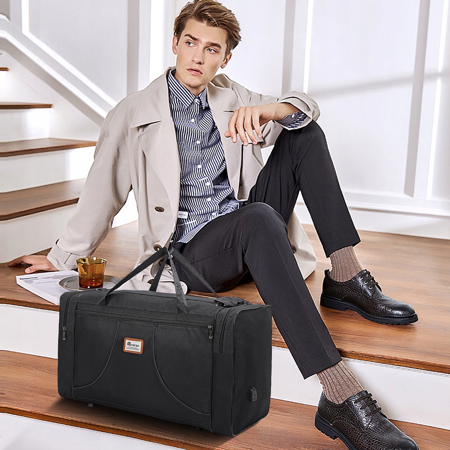 MOCNA TORBA PODRÓŻNA SPORTOWA Treningowa USB 100L Model 2033