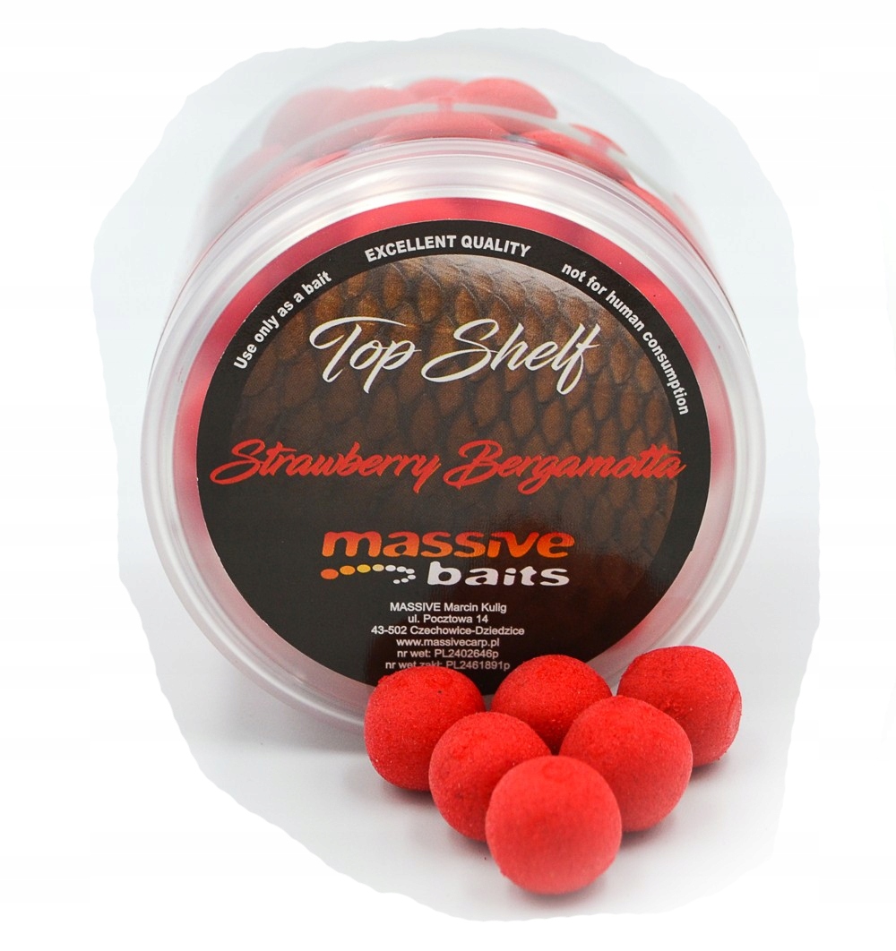 Massive Baits kulki pływające Special Pop-Ups Strawberry Bergamotta 11mm