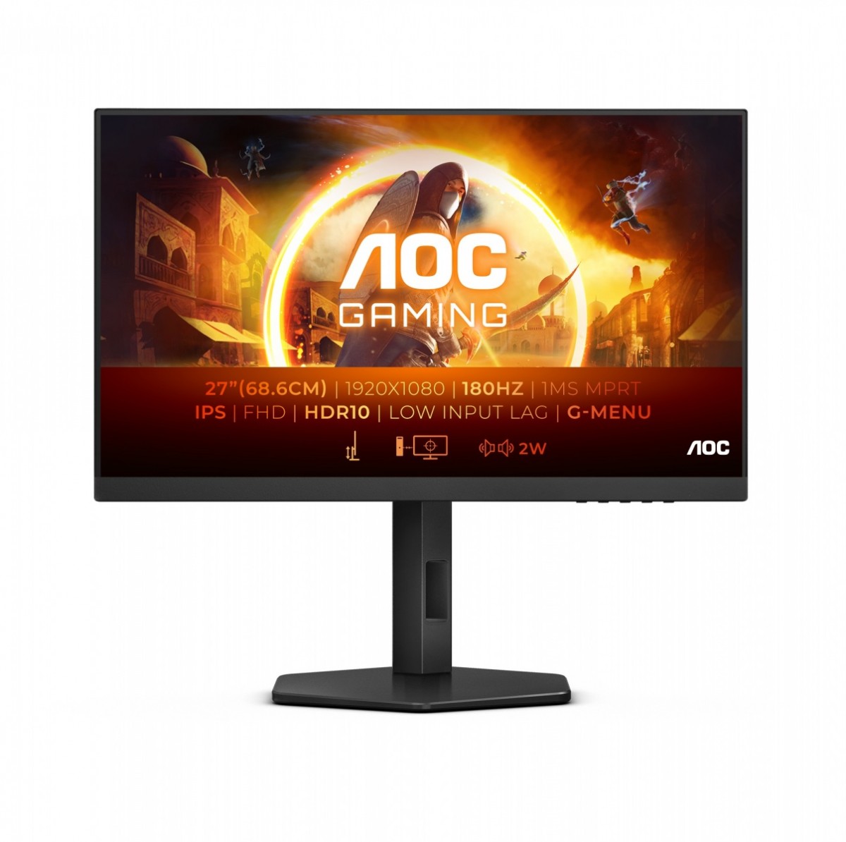Aoc Monitor 27G4X 27 cali Ips 180Hz HDMIx2 Dp Pivot Głośniki