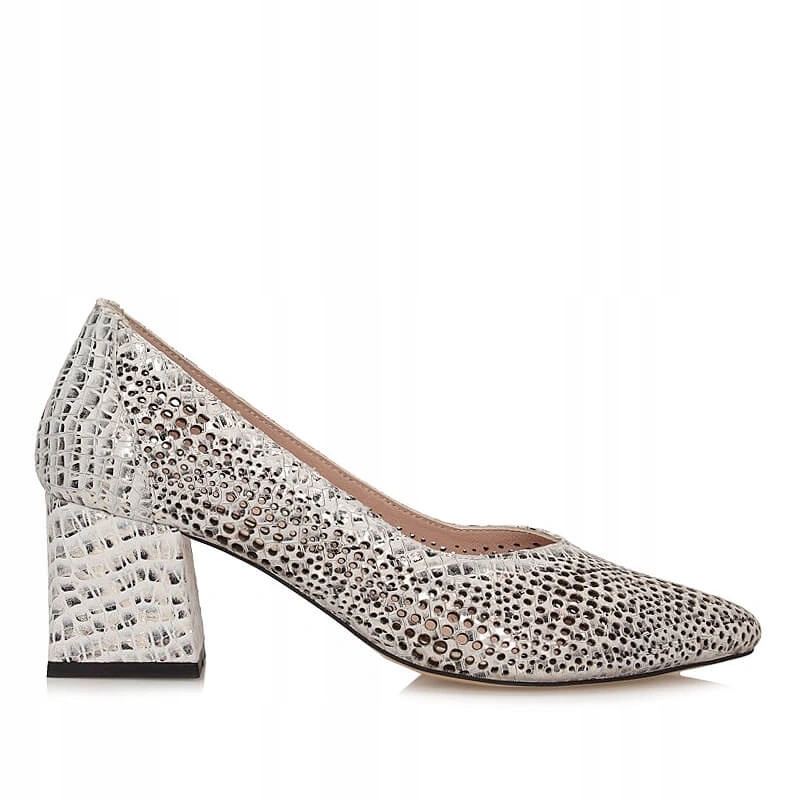 Dámské polobotky Boccato 0436.00401 90.3 White Prntd Satin kožené polobotky