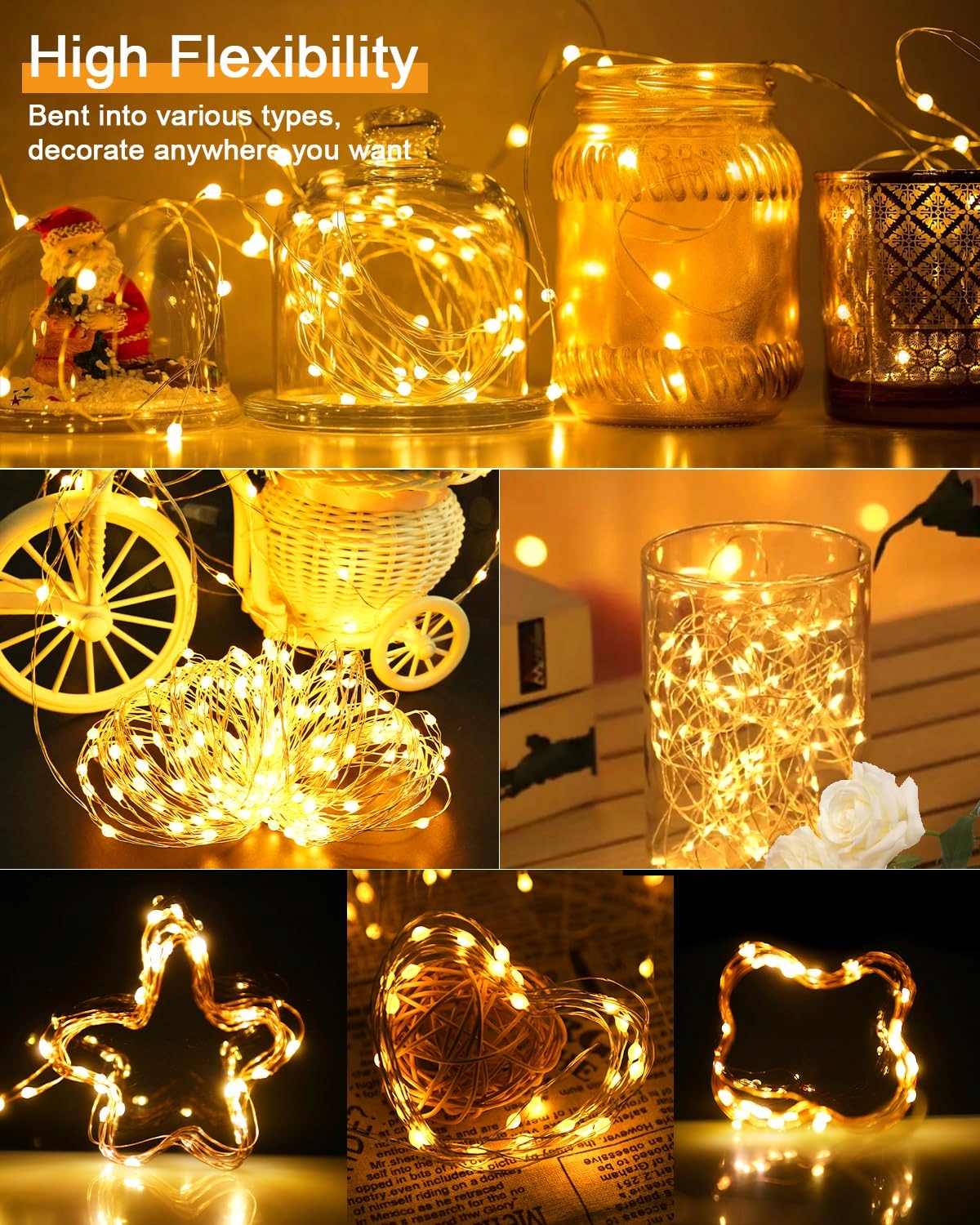 DALUGO Solarna Lampa Zewnętrzna 50 LED 5M Ciepła Biała — miniatura 5