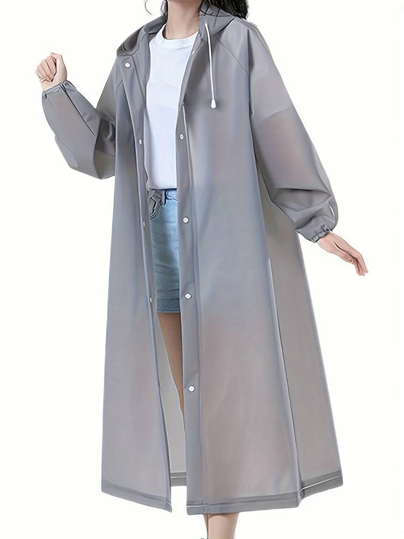 PELERYNA PRZECIWDESZCZOWA PŁASZCZ OCHRONNY DLA DOROSŁYCH MŁODZIEŻY SZARA Rozmiar uniwersalny