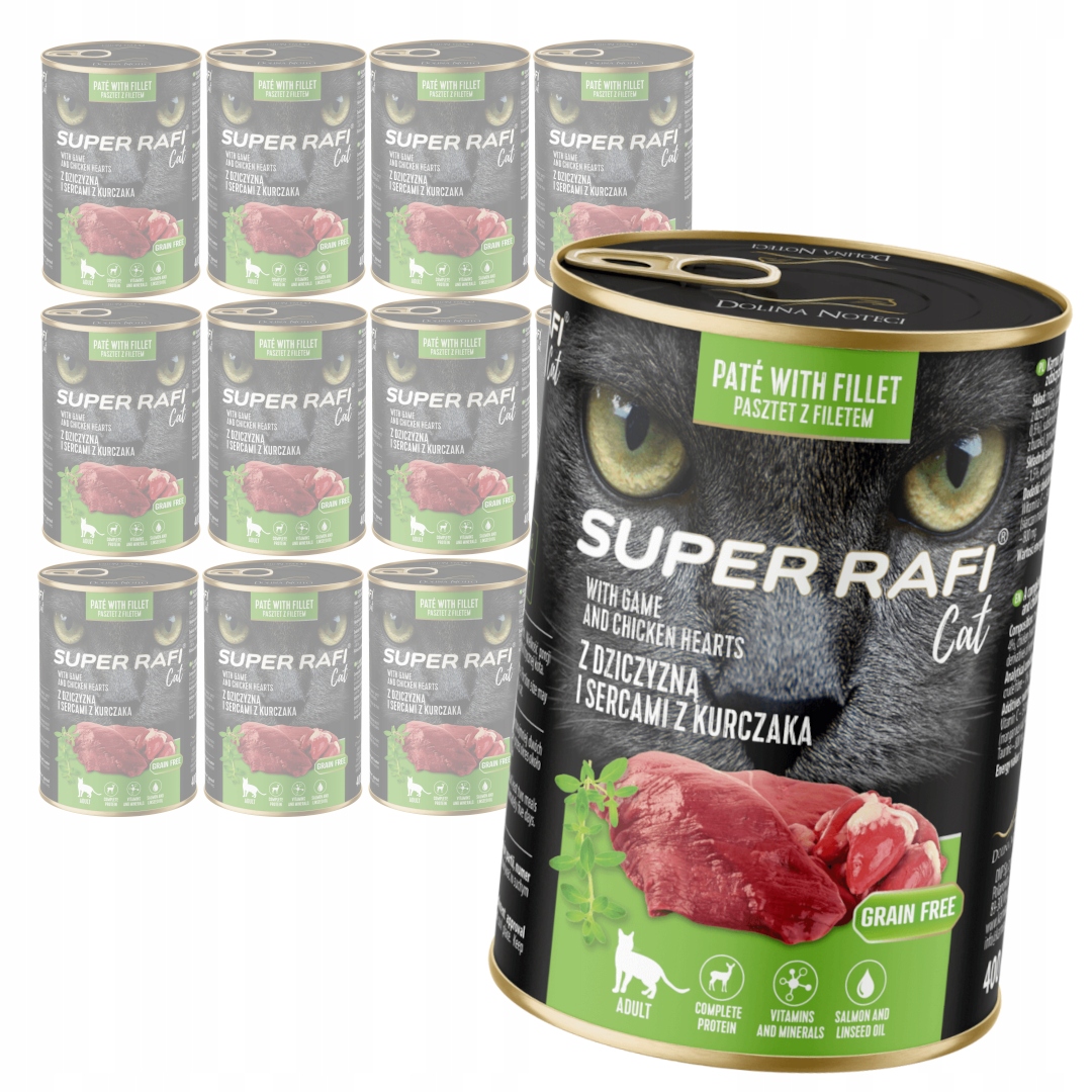 Rafi Cat 12x400g Mokré Krmivo Pro Kočky se zvěřinou a kuřecím srdcem