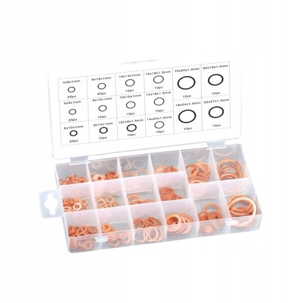 PODKŁADKI MIEDZIANE 220szt PODKŁADEK MIEDZIANYCH Marka inna