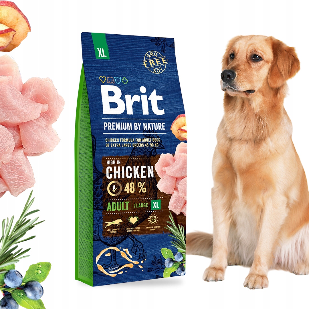 Levně Brit Brit Premium By Nature Adult XL s kuřecím masem 15 kg