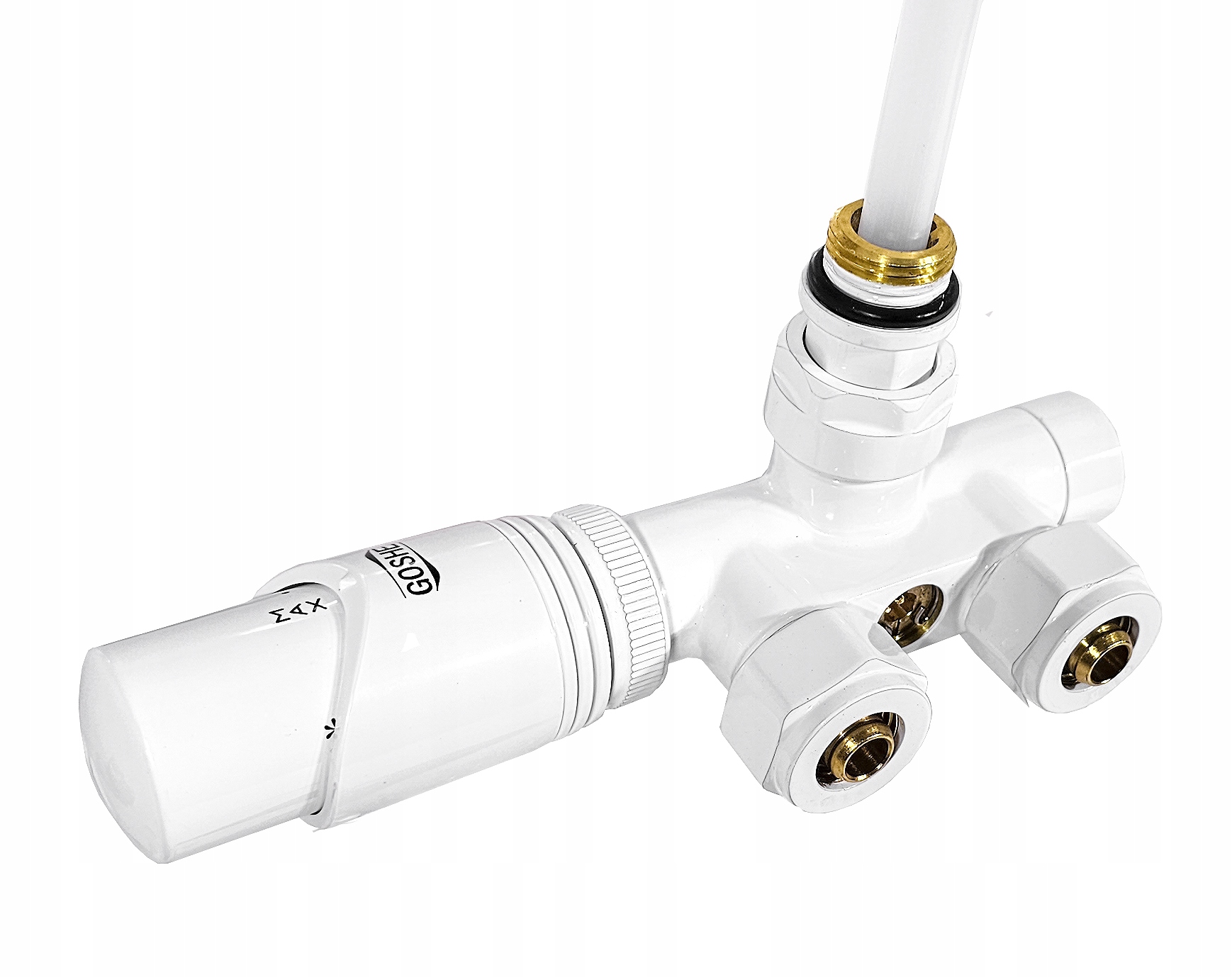 ZAWÓR TERMOSTATYCZNY ZESPOLONY 1-OTWOROWY BIAŁY DO GRZEJNKA ZESTAW NA PEX16