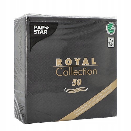

Serwetki Royal Collection 33x33cm czarne 50szt