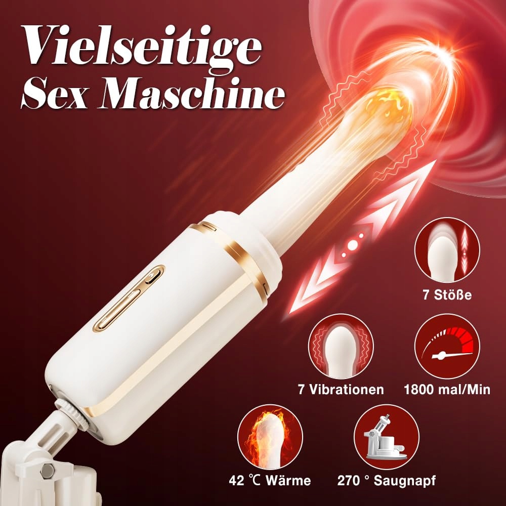 DILDO Sexmaszyna Z Wibracjami I Funkcją Grzania Dla Kobiet I Par — miniatura 2