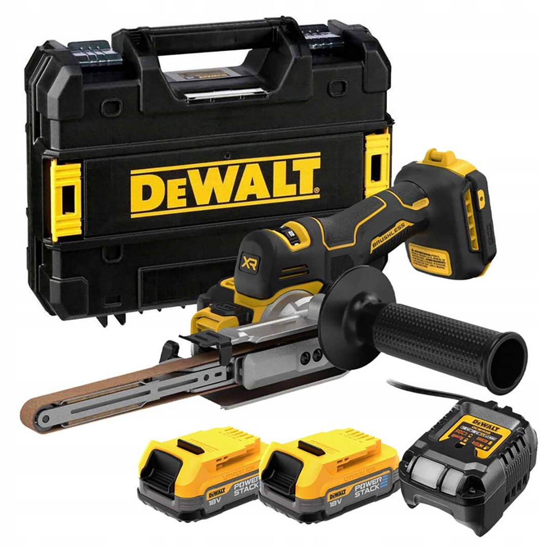 Pilnik taśmowy szlifierka 18V 2x1,7Ah Powerstack 13x457mm DeWALT DCM200E2T