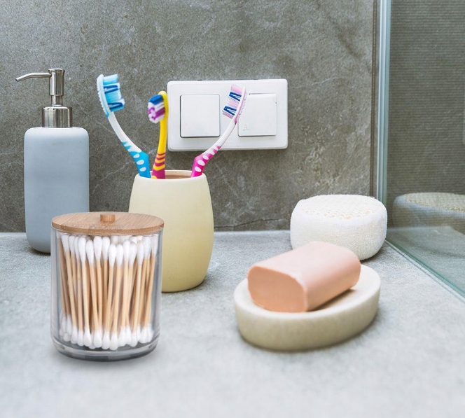 POJEMNIK NA WACIKI PATYCZKI KOSMETYCZNE DO USZU Materiał wykonania tworzywo sztuczne