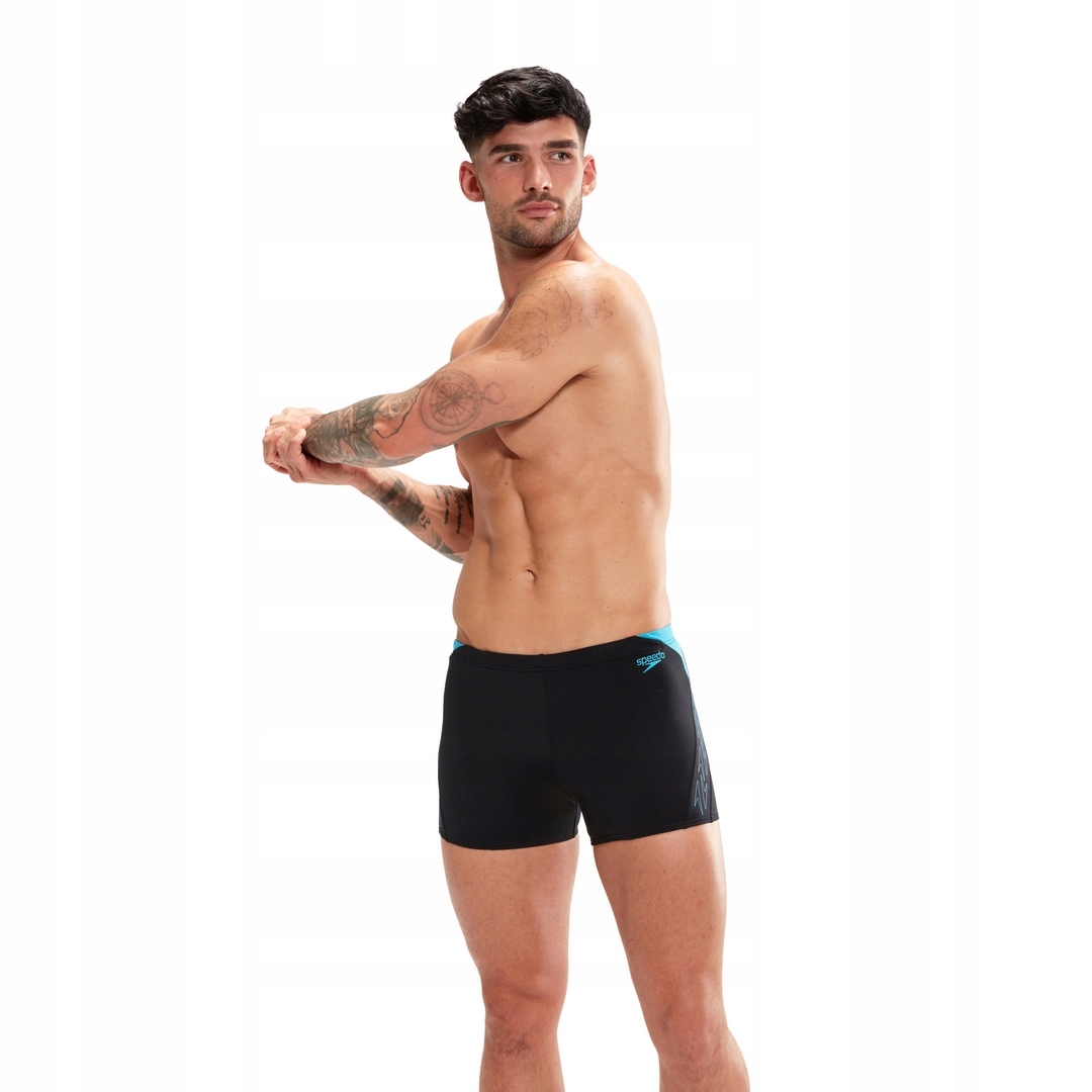 Szorty kąpielowe Speedo HYPERBOOM SPL SHORT AM 38 BLACK/BOLT Rozmiar XL