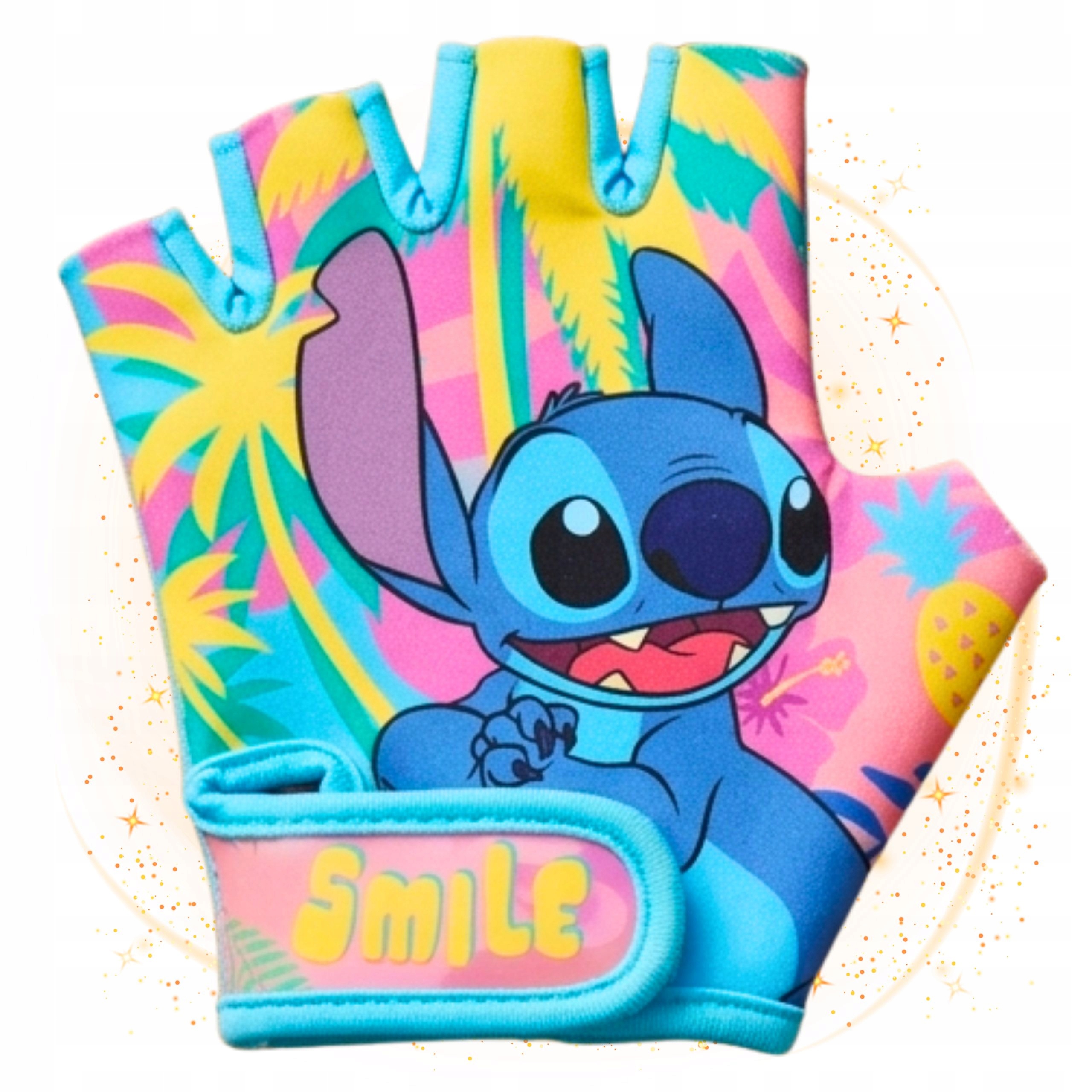 Rękawiczki Na Rower Rowerowe Dla Dzieci Dziewczynki Dziecięce Stitch 3-8