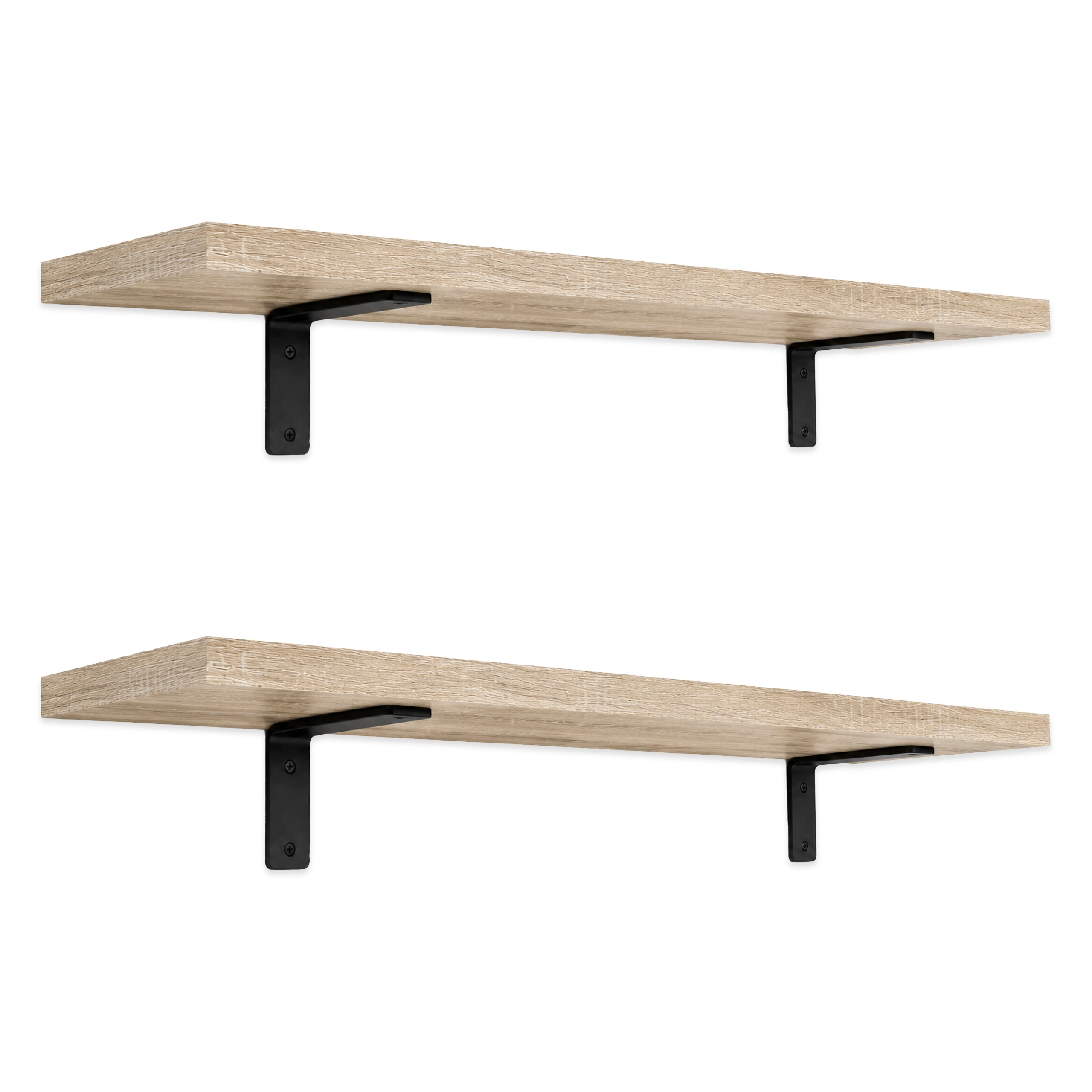 Półka Wisząca Ścienna Loft Dąb Sonoma Zestaw 2 szt 80x20 cm Wsporniki