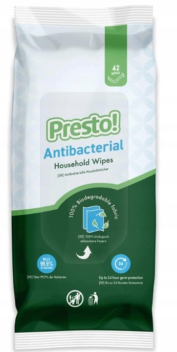 

Presto! Antibacterial Uniwersalne chusteczki 42szt