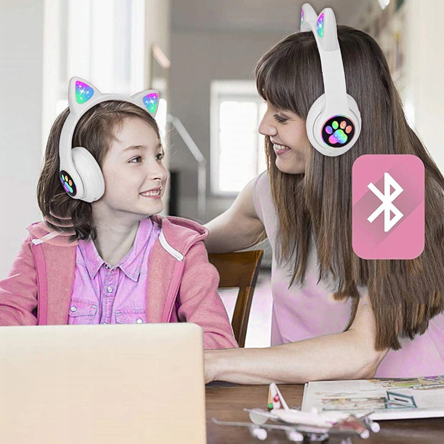 SŁUCHAWKI BEZPRZEWODOWE B39 Z USZAMI BLUETOOTH RGB KOCIE USZY DLA DZIECKA Rodzaj słuchawek nauszne