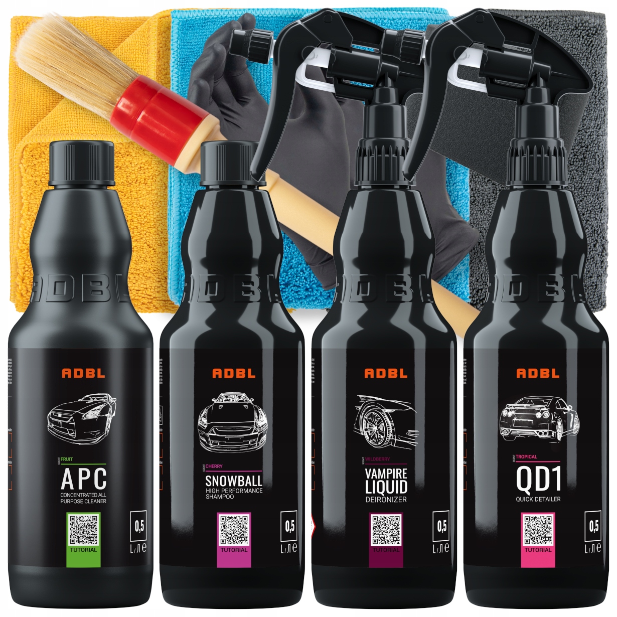 Zestaw Do Czyszczenia Auta 4x 500ml Adbl QD1 Snowball Vampire Apc Akcesoria