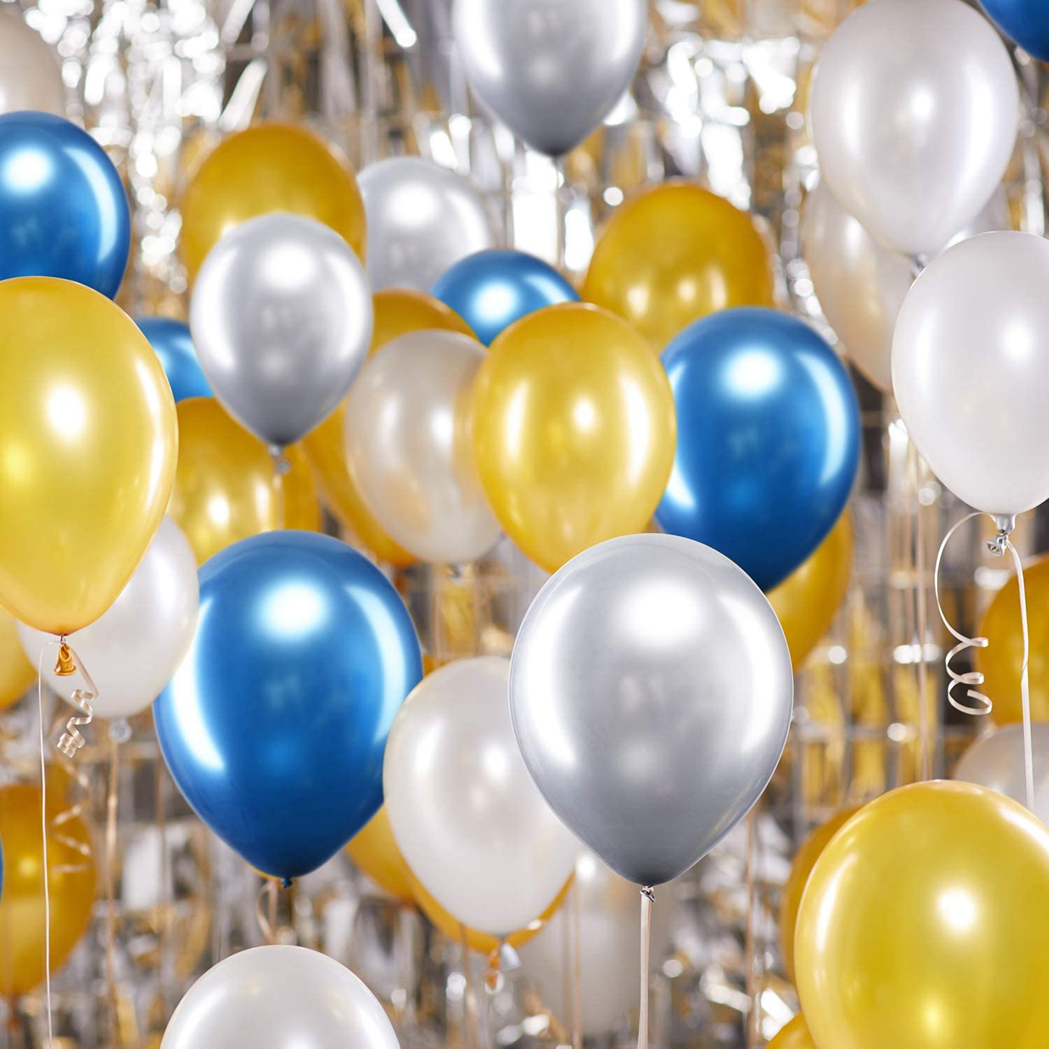 BALONY METALICZNE 50 szt. SREBRNE URODZINY party Liczba sztuk 50 szt.