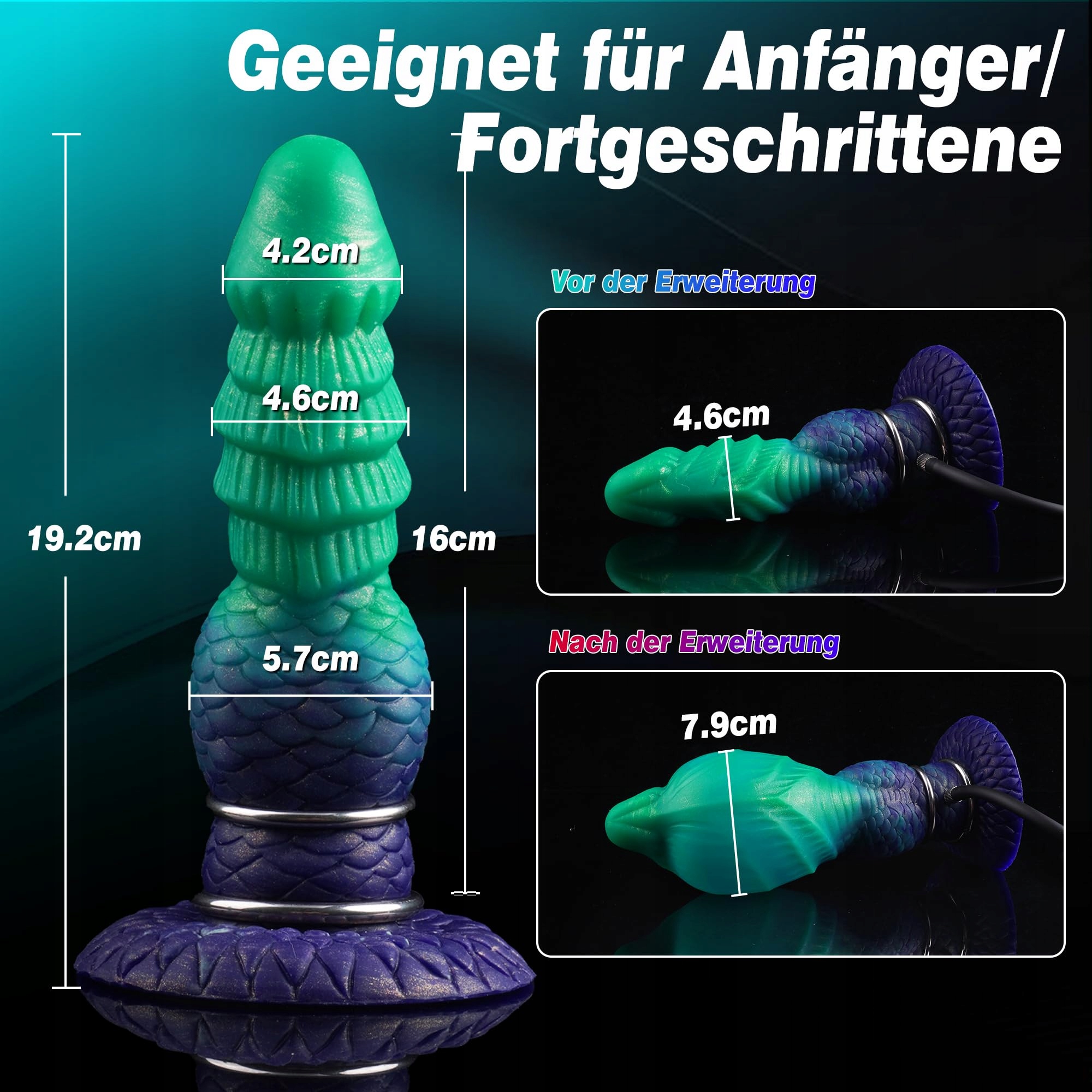 MONSTER DILDO Nadmuchiwany Fantasy Knot Dildo Analplug Fetysz BDSM Dla Par — miniatura 3