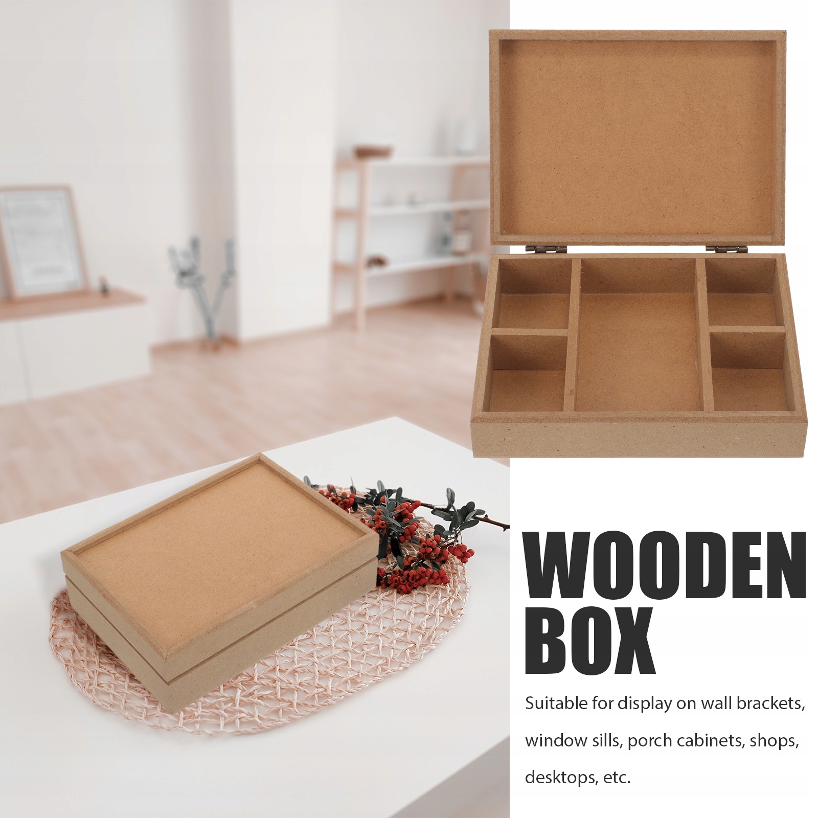 DREWNIANE SKRZYNKI DO PRZECHOWYWANIA MAŁE Kod producenta JJF-518WI