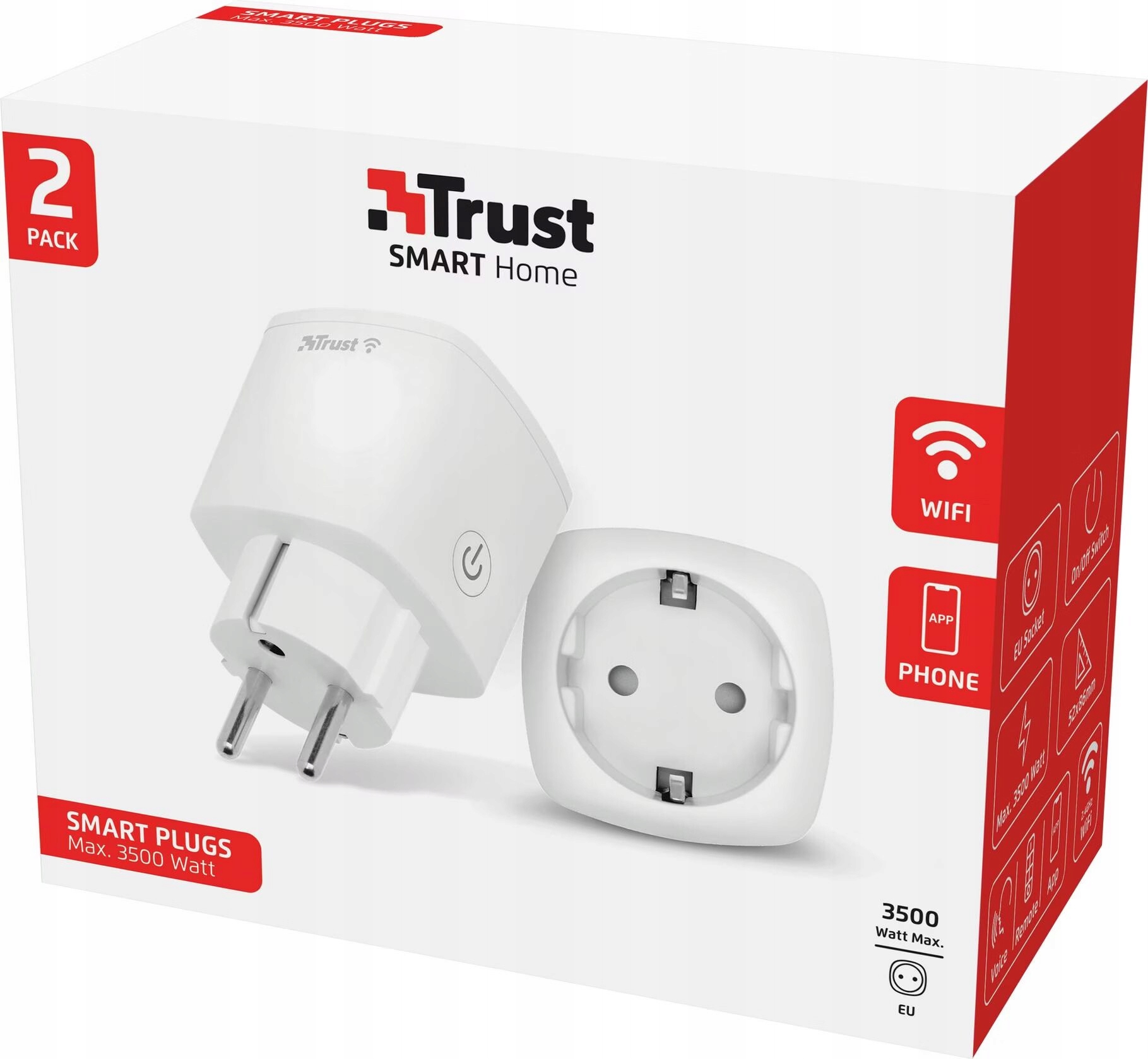 Trust 71301 dvoustěnná zásuvka WiFi Chytrá domácnost Alexa Google Home Tuya