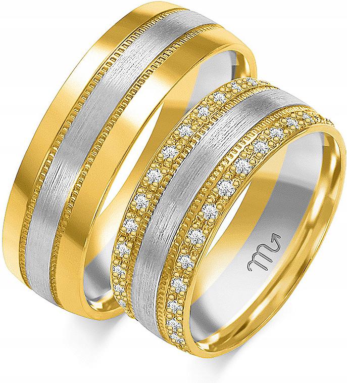 Zlatý snubní prsten na svatební hostina 14k 585 vel. 14 15 16, módní svatební kolekce