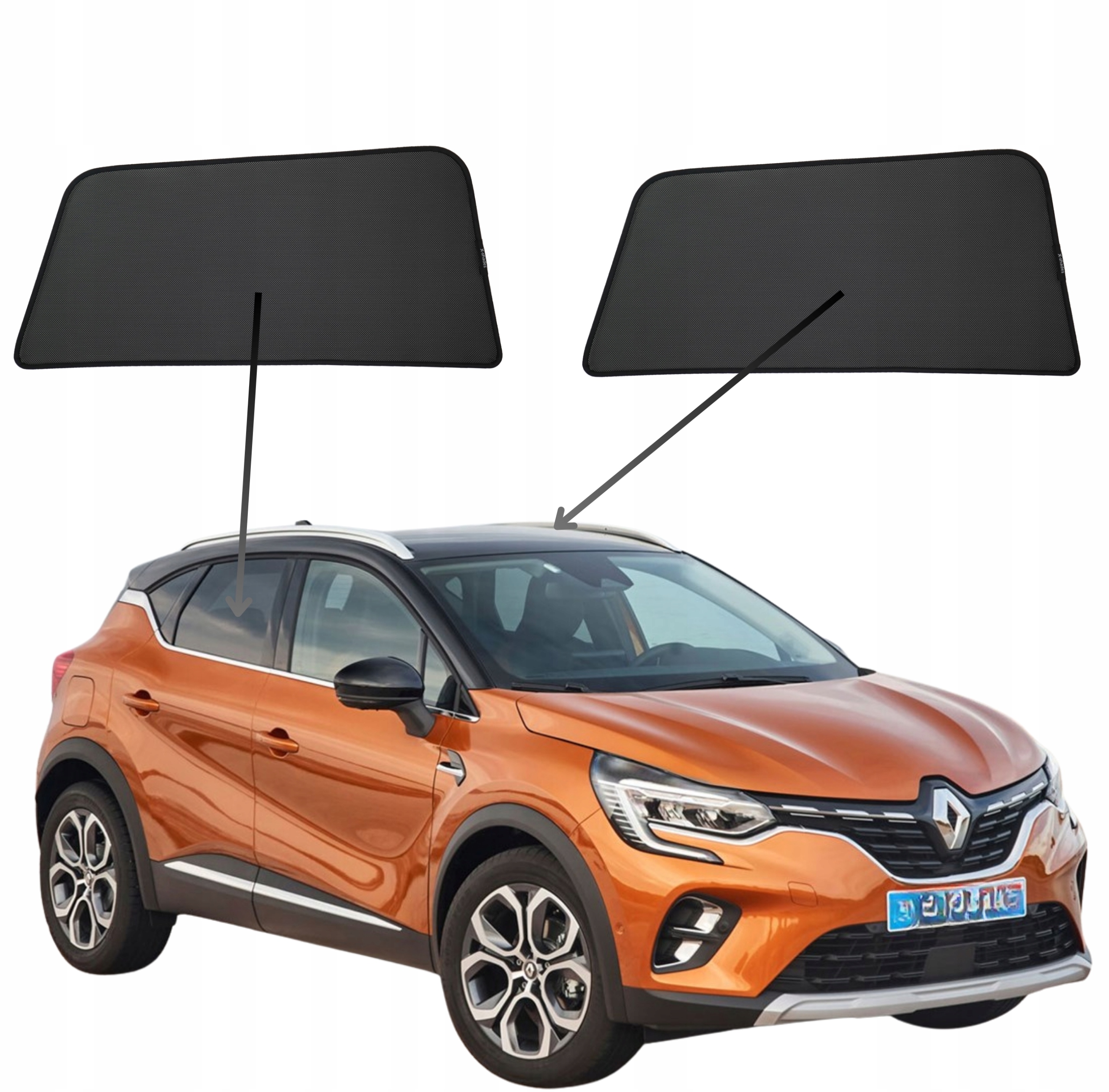 Protislnečné clony do Renault Captur II, 2019- , na magnety, sada 2ks