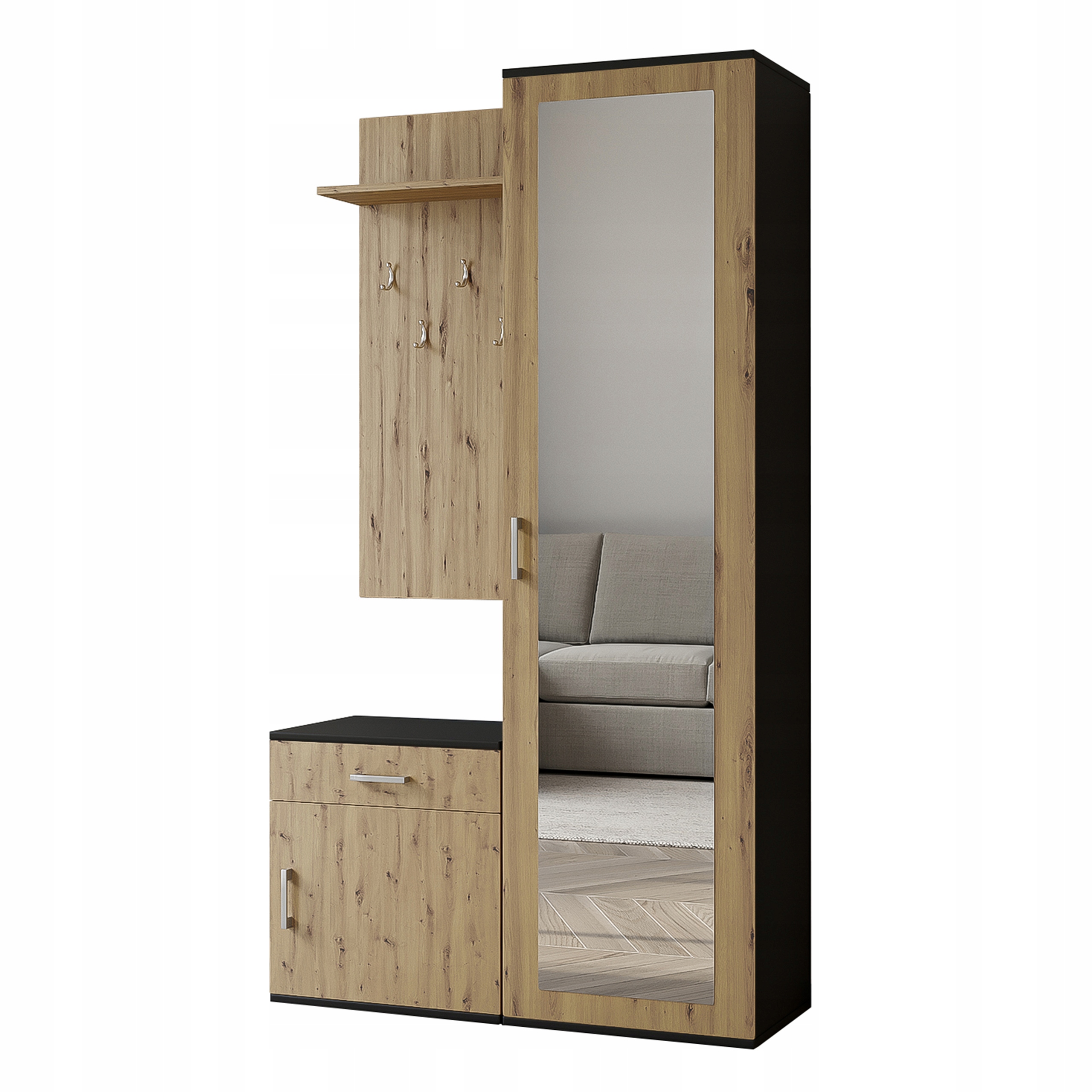 Šatní skříň Vento 100/180,5/35 cm do předsíně Moderní černá