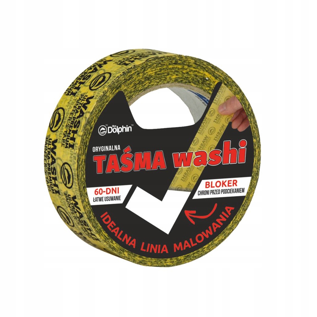 

Taśma Malarska Washi orginal 47mm, 50m, Do 60 Dni